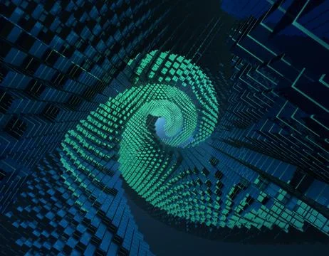 Spiral pipeline, network technology data transmission and link Illustrazione stock