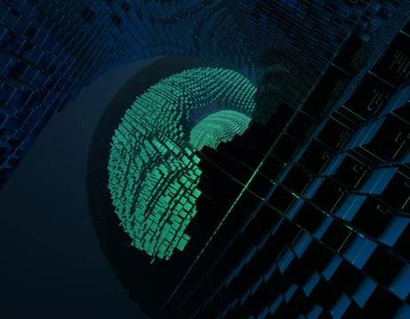 Spiral pipeline, network technology data transmission and link Stock Illustration