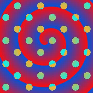 Spiral polka dots crazy background Illustrazione stock