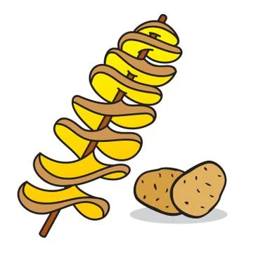 Spiral potato Stock Illustration
