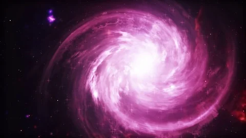 Spiral red galaxy, animation of Milky Way Stock Footage