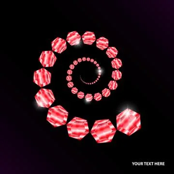 Spiral of red gems Stock Illustration