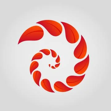 Spiral of red leaves Stock Illustration