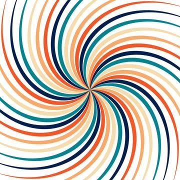 Spiral retro sunburst pattern background. Swirl groovy sun rays. Psychedelic Stock Illustration