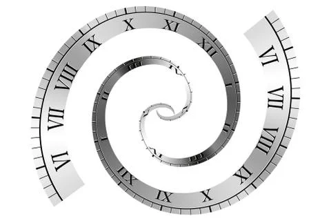Spiral Roman Numeral Clock Time Line Vector illustration Stock Illustration