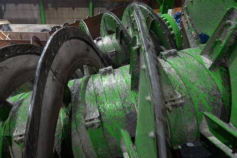 Spiral screw classifier. Mining and processing plant. Stock Photos