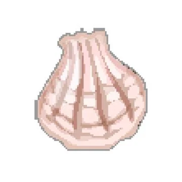 Spiral sea shell pixel art vector illustration Stockillustratie