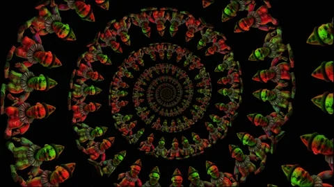 Spiral seamless animation of a horror clowns in a twirl. Scary background circus Stock Footage