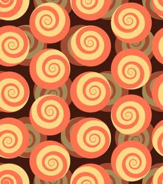 Spiral seamless pattern. 3d background of snails. Hypnotic spinning circle or Stock Illustration
