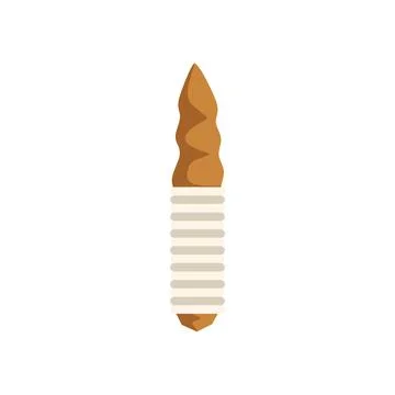 Spiral seashell standing vertically with white stripes on white background Stock Illustration