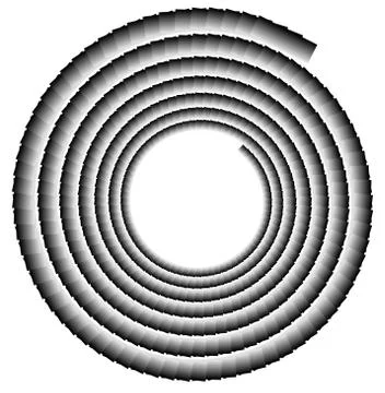 Spiral shape made of overlapping rectangles. Abstract monochrome volute, spir Stock Illustration