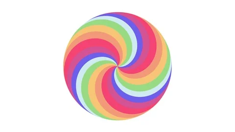 Spiral shape rainbow colors circle eamless loop rotation animation background Stock Footage 89608932