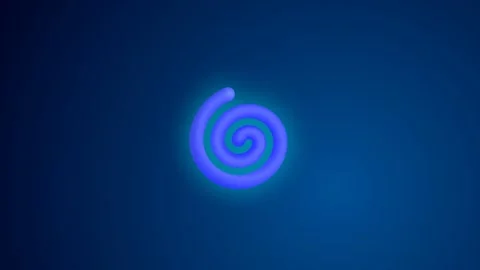 Spiral shape rotating smoothly against a dark blue background 스톡 동영상 345098925