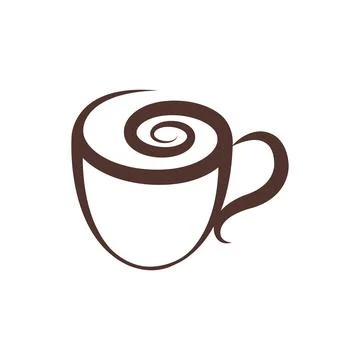 Spiral shaped coffee cup. Vector Stock Illustration