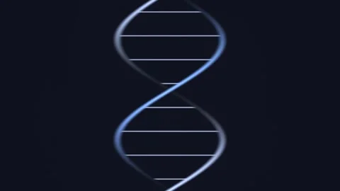 Spiral shapes showing DNA structure on dark background Stock Footage 338035282