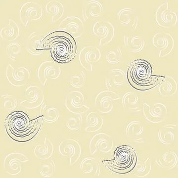 Spiral shells seamless pattern Illustrazione stock