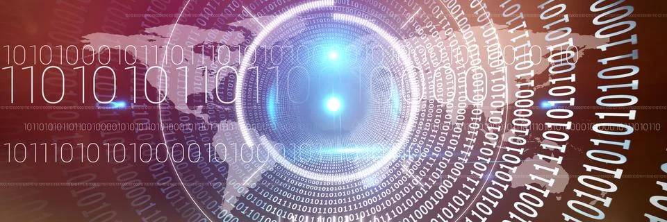 Spiral of shiny binary code Stock Illustration