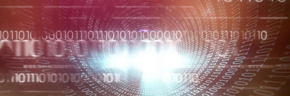 Spiral of shiny binary code Stock Illustration