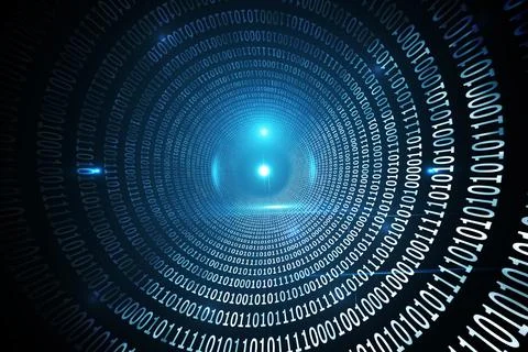 Spiral of shiny binary code Illustrazione stock