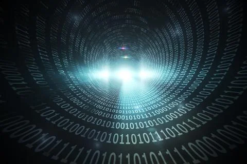 Spiral of shiny binary code Stock Photos