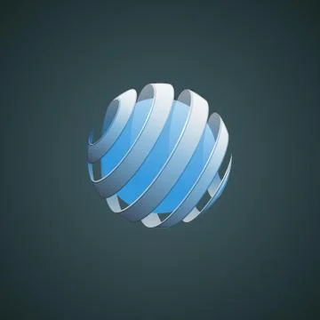 Spiral Sphere Abstract Lines Stock Illustration