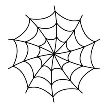 Spiral spider web icon, outline style Stock Illustration