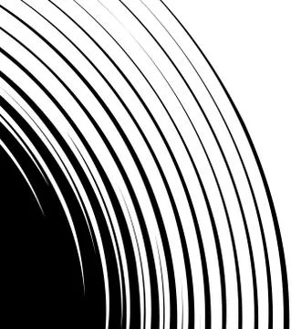Spiral spreading from corner abstract element. Concentric, circular lines. Sw Stock Illustration