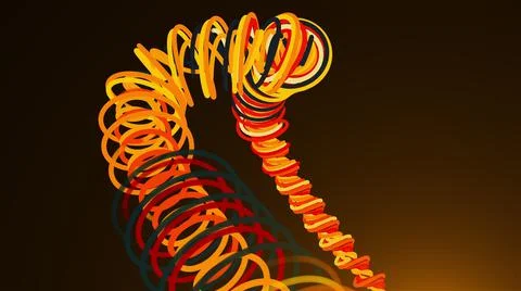 Spiral spring of lines, computer generated. 3d rendering abstract background Stock Illustration