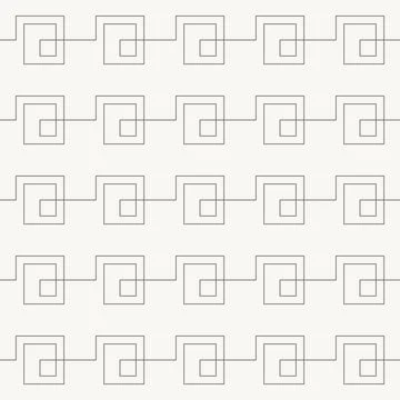 Spiral square nodes chain seamless pattern in minimal line design, geometric Stockillustratie