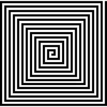 Spiral square pattern creating an optical illusion イラスト素材