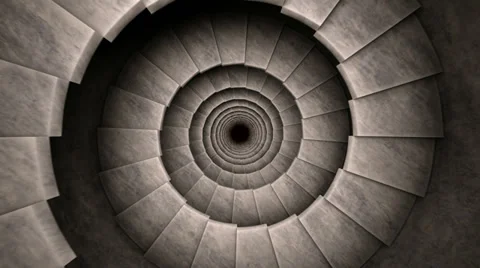 Spiral stair dungeon style. repeatly slow motion Stock Footage