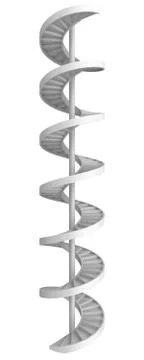 Spiral staircase. 3d render on white background Illustrazione stock