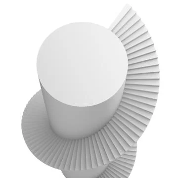 Spiral staircase. 3d render on white background 스톡 일러스트