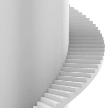 Spiral staircase. 3d render on white background Illustrazione stock