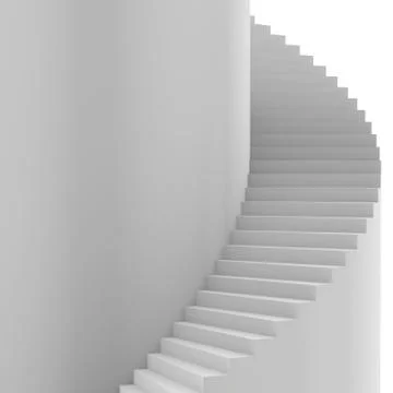 Spiral staircase. 3d render on white background Illustrazione stock