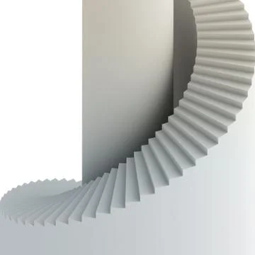 Spiral staircase. 3d render on white background Illustrazione stock