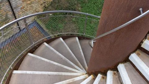 Spiral staircase looking down Stock Photos