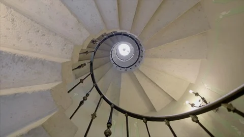 Spiral Staircase looking up Stock Footage 106174872