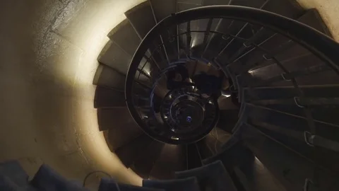 Spiral staircase in the old tower. Stock Footage 81787528