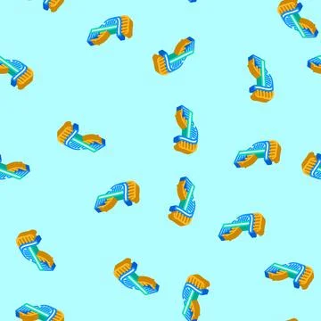 Spiral staircase progress isometric icon seamless pattern Stock Illustration