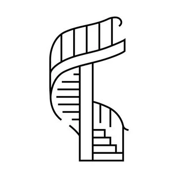 Spiral staircase progress line icon vector illustration Stock Illustration