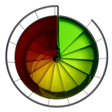 Spiral staircase top view red green gradient illustration 스톡 일러스트