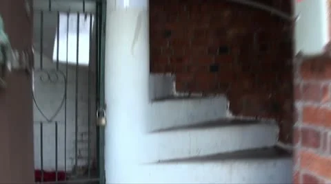 Up spiral staircase into tower - time lapse Stock Footage 12179982