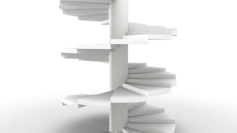 Spiral Staircase on a white Background,loop-able (3d rendering) Stock Footage 84600330