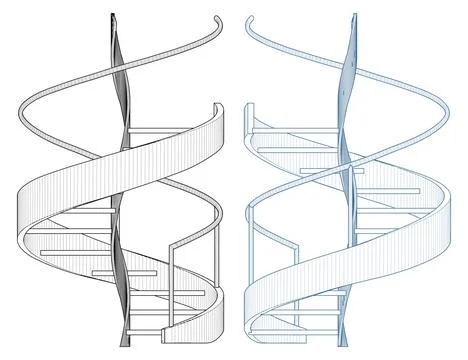 Spiral Staircases Vector Stock Illustration