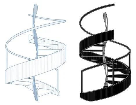 Spiral Staircases Vector 스톡 일러스트