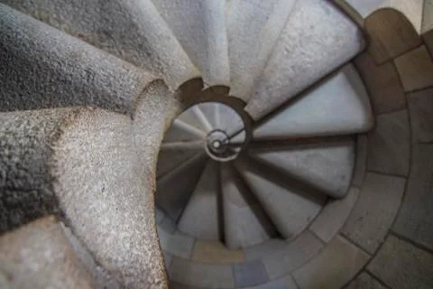 Spiral Stairs of Sagrada Familia Cathedral in Barcelona Spain Stock Photos