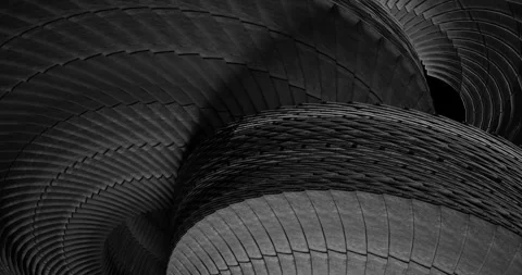 A spiral of stone steps twisting into impossible shapes. 4k loop animation Stock Footage 306732471