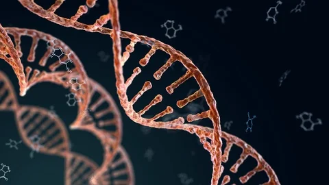 Spiral strands of DNA on the dark background Stock Footage 118286152