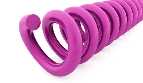 Spiral string rendered on white Stock Illustration